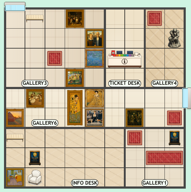 Hard 9x9 artdoku museum puzzle board